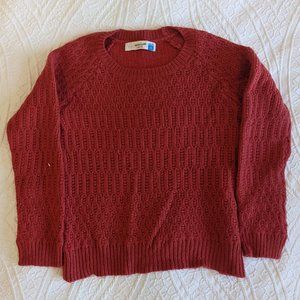 Sparrow Crew neck orange/red cable knit thick sweater Size M